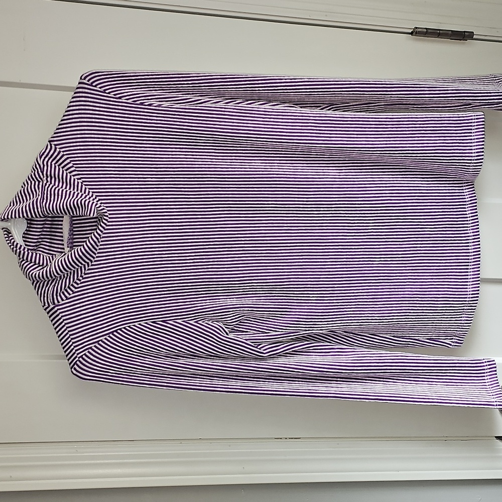 Zenana Womens NWOTS purple and white ribbed long sleeve. True to size,sz small